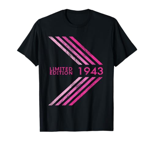 Geburtstag 1943 Limited Edition Woman Sportive Stripe T-Shirt Geburtstag 1943 Limited Edition Woman Sportive Stripe T-Shirt von 1943 Limited Edition Woman's Birthday Accessories