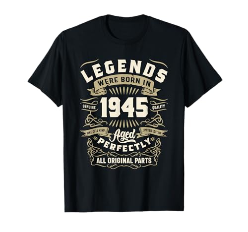 1945 80. Geburtstag Geschenke 80 Jahre alte Männer Frauen T-Shirt von 1945 80 Birthday Apparel Cld