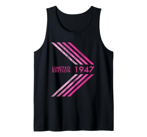 Geburtstag 1947 Limited Edition Woman Sportive Stripe Tank Top von 1947 Limited Edition Woman's Birthday Accessories