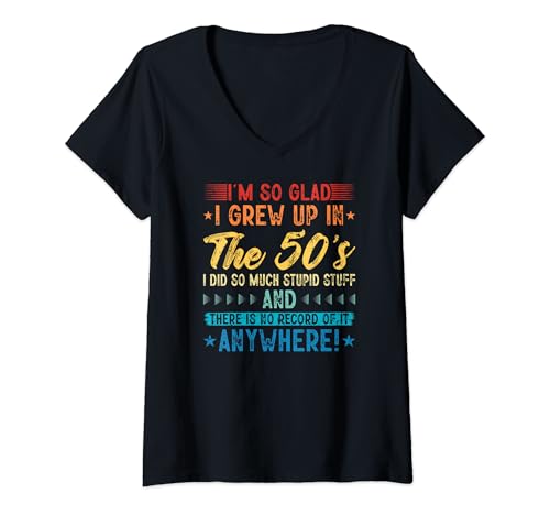 Damen Vintage 50er Jahre Kostüm 50er Jahre Outfit 1950er Jahre Mode 50 Mottoparty T-Shirt mit V-Ausschnitt von 1950s Original Apparel