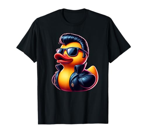 50er Jahre Socke Hop Gummi Ente Greaser Jungen Kinder Ente T-Shirt von 1950s Style Cool Duckie Sunglasses Rubber