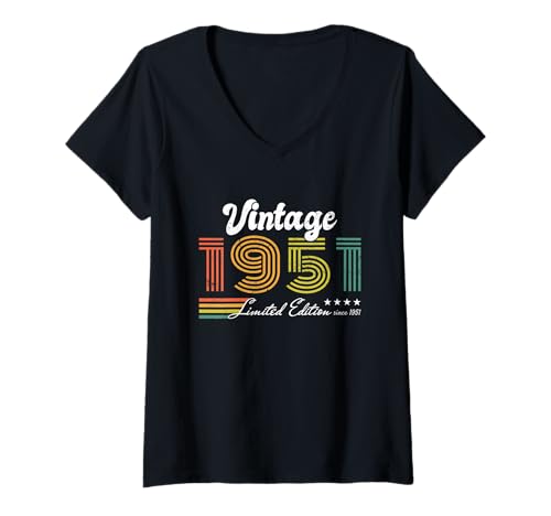 Damen Geburtstag Vintage 1951 Limited Edition - 1951 T-Shirt mit V-Ausschnitt Damen Geburtstag Vintage 1951 Limited Edition - 1951 T-Shirt mit V-Ausschnitt von 1951 Birthday - Vintage 1951 Present