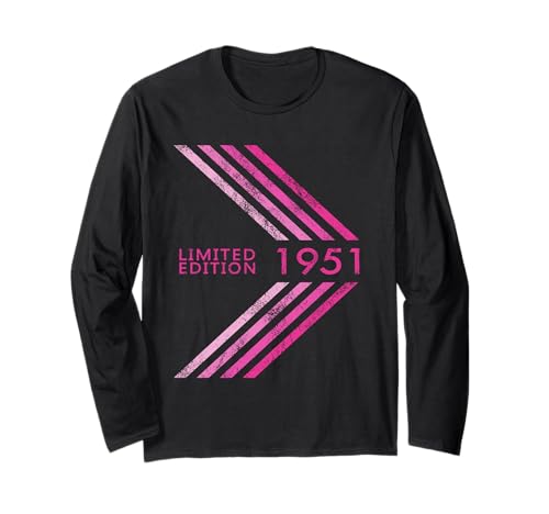 Geburtstag 1951 Limited Edition Woman Sportive Stripe Langarmshirt von 1951 Limited Edition Woman's Birthday Accessories