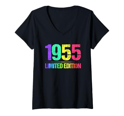 Damen 1955 Limited Edition Jahrgang 55er Retro Jahrgang T-Shirt mit V-Ausschnitt von 1955 Birthday - Vintage 1955 Present