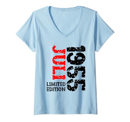 Damen 70. Geburtstag Deko Frauen Männer Limited Edition Juli 1955 T-Shirt mit V-Ausschnitt von 1955 Geburtstag Damen Herren Geburtstagsgeschenk