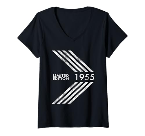 Damen Geburtstag 1955 Limited Edition für Männer Frauen Vintage T-Shirt mit V-Ausschnitt Damen Geburtstag 1955 Limited Edition für Männer Frauen Vintage T-Shirt mit V-Ausschnitt von 1955 Limited Edition Mens Womens Birthday