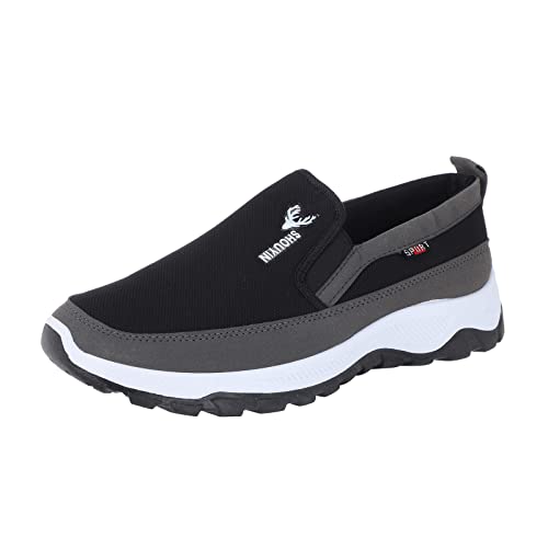 Orthopädische Schuhe Herren Extra Weit, Atmungsaktiv Walkingschuhe Herren, Herren Schwarz Sportschuhe Walking Schuhe, Orthopädische Wanderschuhe für Männer, Herren Sneaker Sportschuhe (B2-Black, 44) von 1957