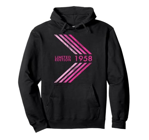 Geburtstag 1958 Limited Edition Woman Sportive Stripe Pullover Hoodie Geburtstag 1958 Limited Edition Woman Sportive Stripe Pullover Hoodie von 1958 Limited Edition Woman's Birthday Accessories