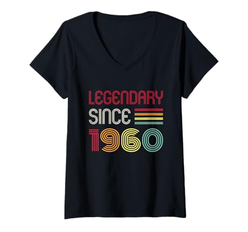 Damen Geburtstag Legendary Since 1960 T-Shirt mit V-Ausschnitt von 1960 Birthday - Vintage 1960 Present