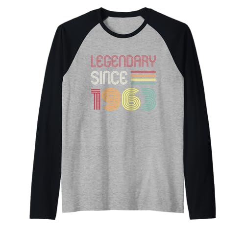 Herren Geburtstag Legendär seit 1963 Raglan Herren Geburtstag Legendär seit 1963 Raglan von 1963 Birthday - Vintage 1963 Present