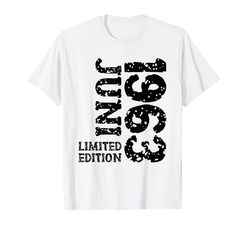 62. Geburtstag Deko Frauen Männer Limited Edition Juni 1963 T-Shirt 62. Geburtstag Deko Frauen Männer Limited Edition Juni 1963 T-Shirt von 1963 Geburtstag Damen Herren Geburtstagsgeschenk