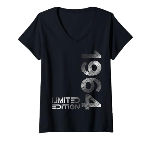 Damen Limited Edition Jahrgang 1964 Mann Frau 61. Geburtstag T-Shirt mit V-Ausschnitt von 1964 Lustige Geschenke zum 61. Geburtstag