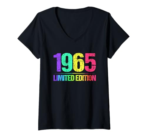 Damen 1965 Limited Edition Jahrgang 65er Retro Jahrgang T-Shirt mit V-Ausschnitt von 1965 Birthday - Vintage 1965 Present