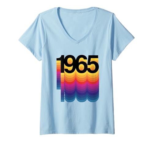 Damen 1965 Limitierte Auflage, Retro 1965, Jahrgang 1965 60. Geburtstag T-Shirt mit V-Ausschnitt von 1965 Limited Edition Tee Gifts