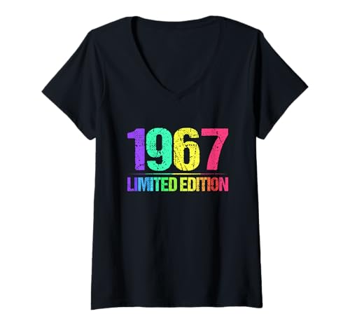 Damen 1967 Limited Edition Jahrgang 67er Retro Jahrgang T-Shirt mit V-Ausschnitt Damen 1967 Limited Edition Jahrgang 67er Retro Jahrgang T-Shirt mit V-Ausschnitt von 1967 Birthday - Vintage 1967 Present