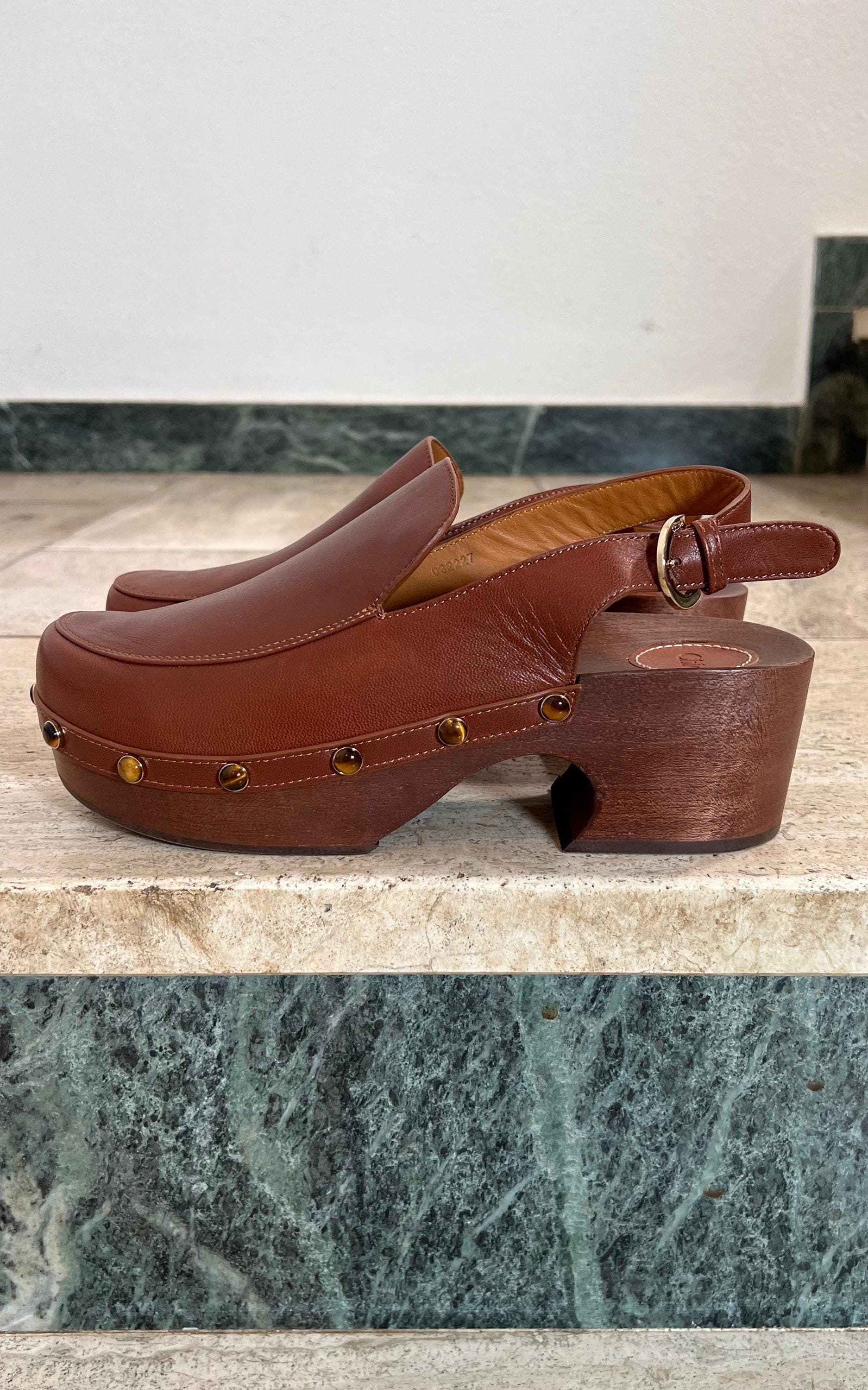 Chloé Aurna Clogs With Tigers Eye Studs 38 von 1968VintageBerlin