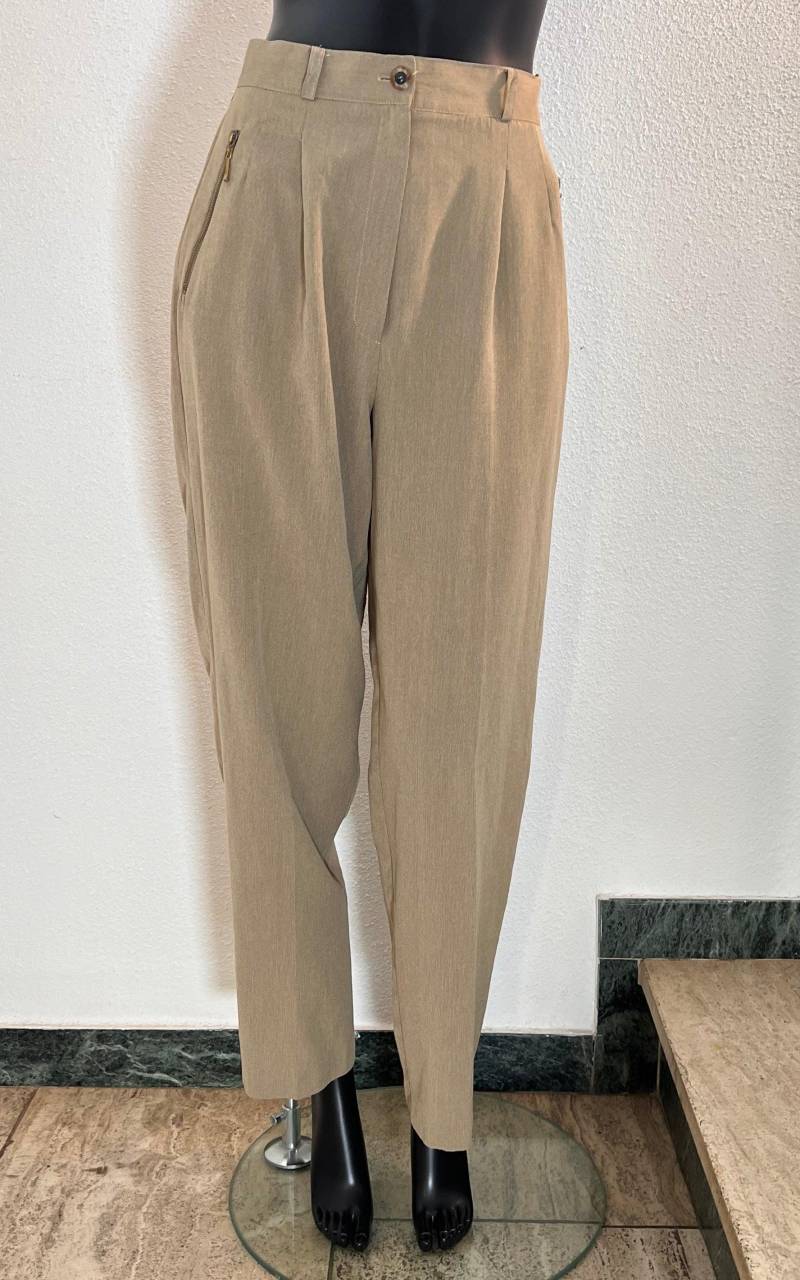 Vintage 90S Beige Pleated Pants von 1968VintageBerlin