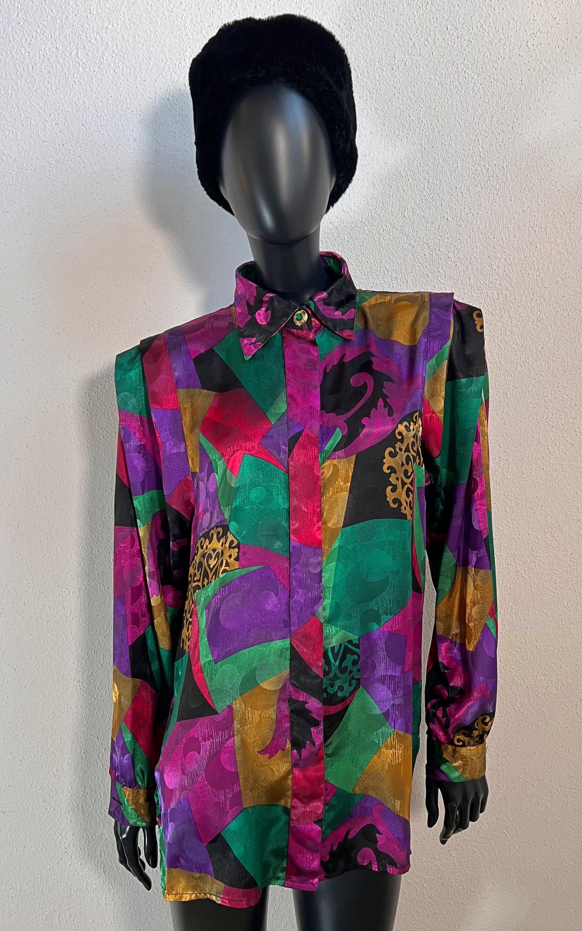 Vintage 90S Crazy Pattern Blouse von 1968VintageBerlin