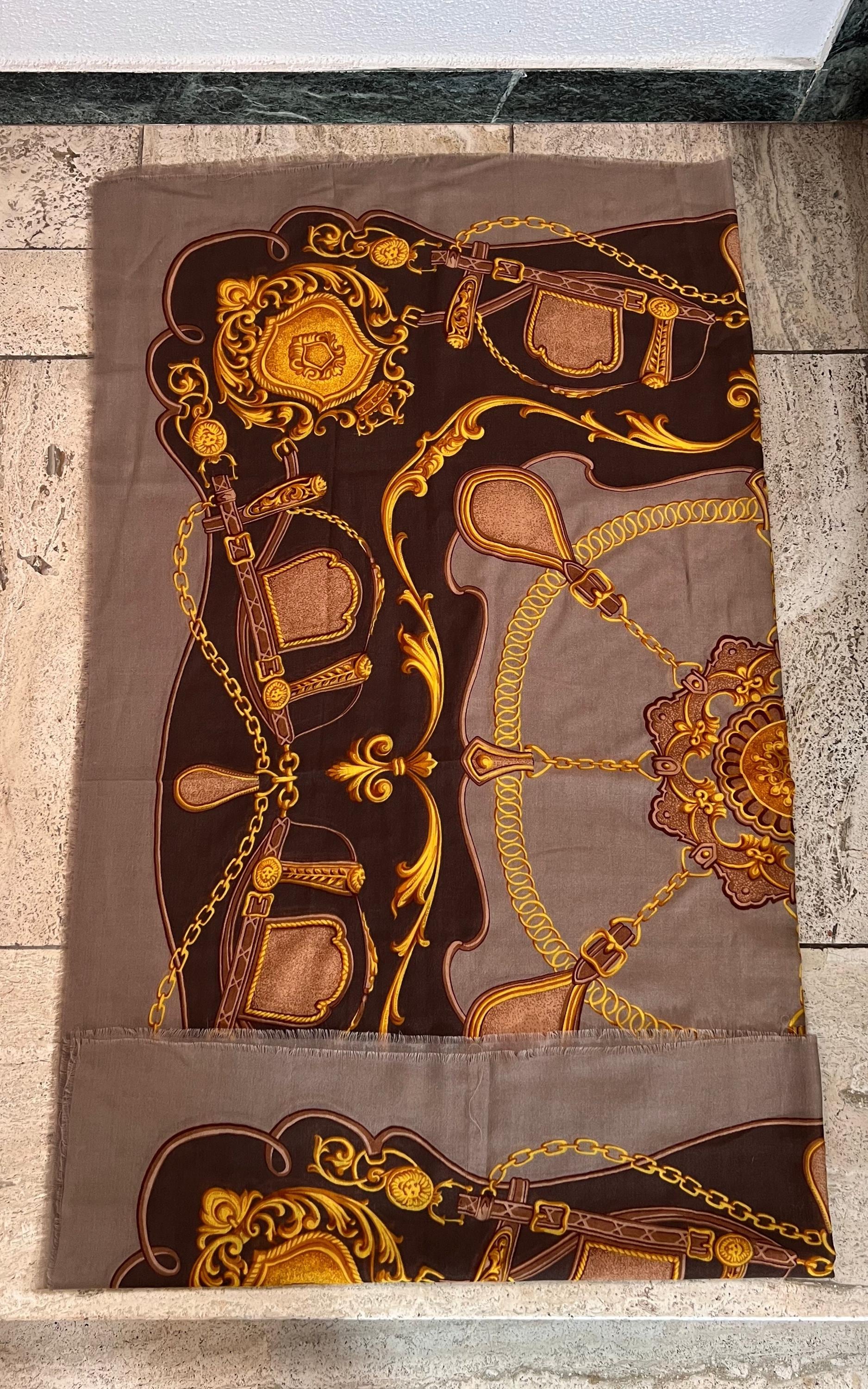 Vintage Big Wool Riding Motiv Scarf von 1968VintageBerlin