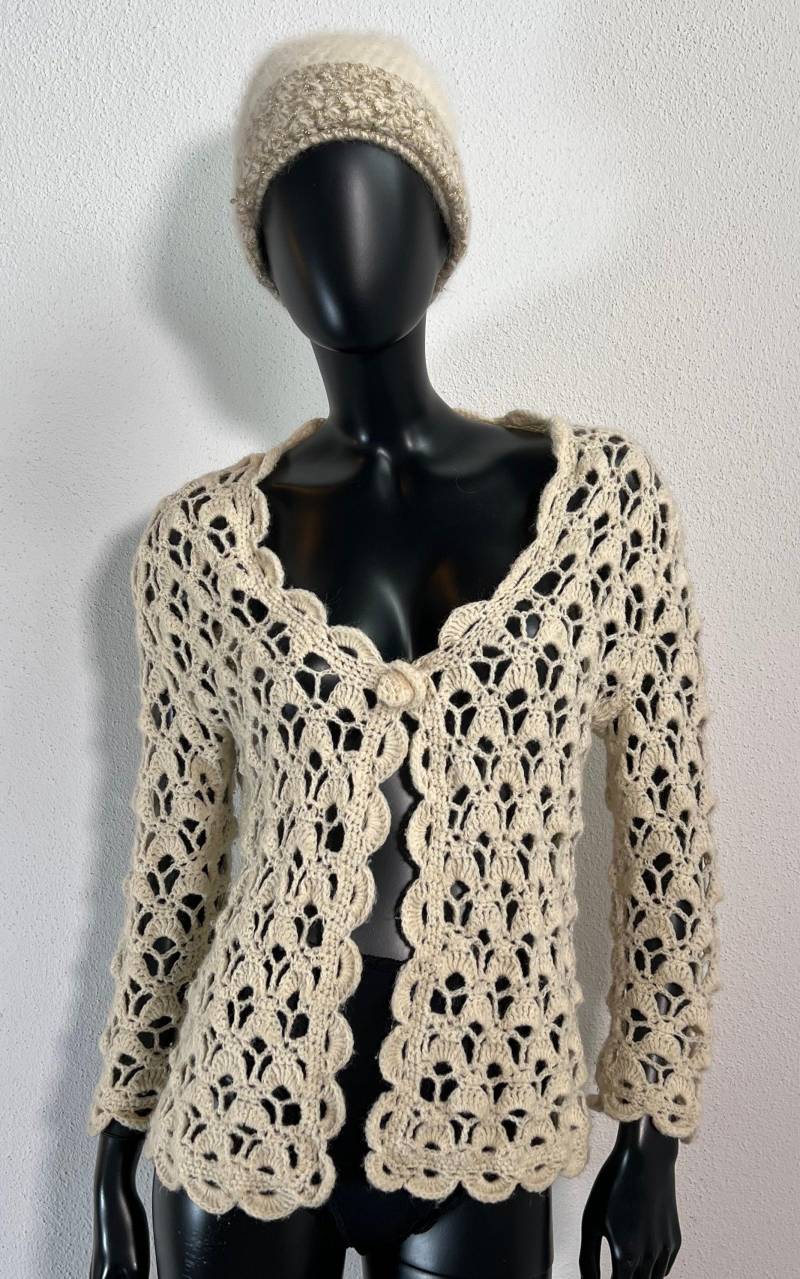 Vintage Crochet Cardigan Vintage Crochet Cardigan von 1968VintageBerlin