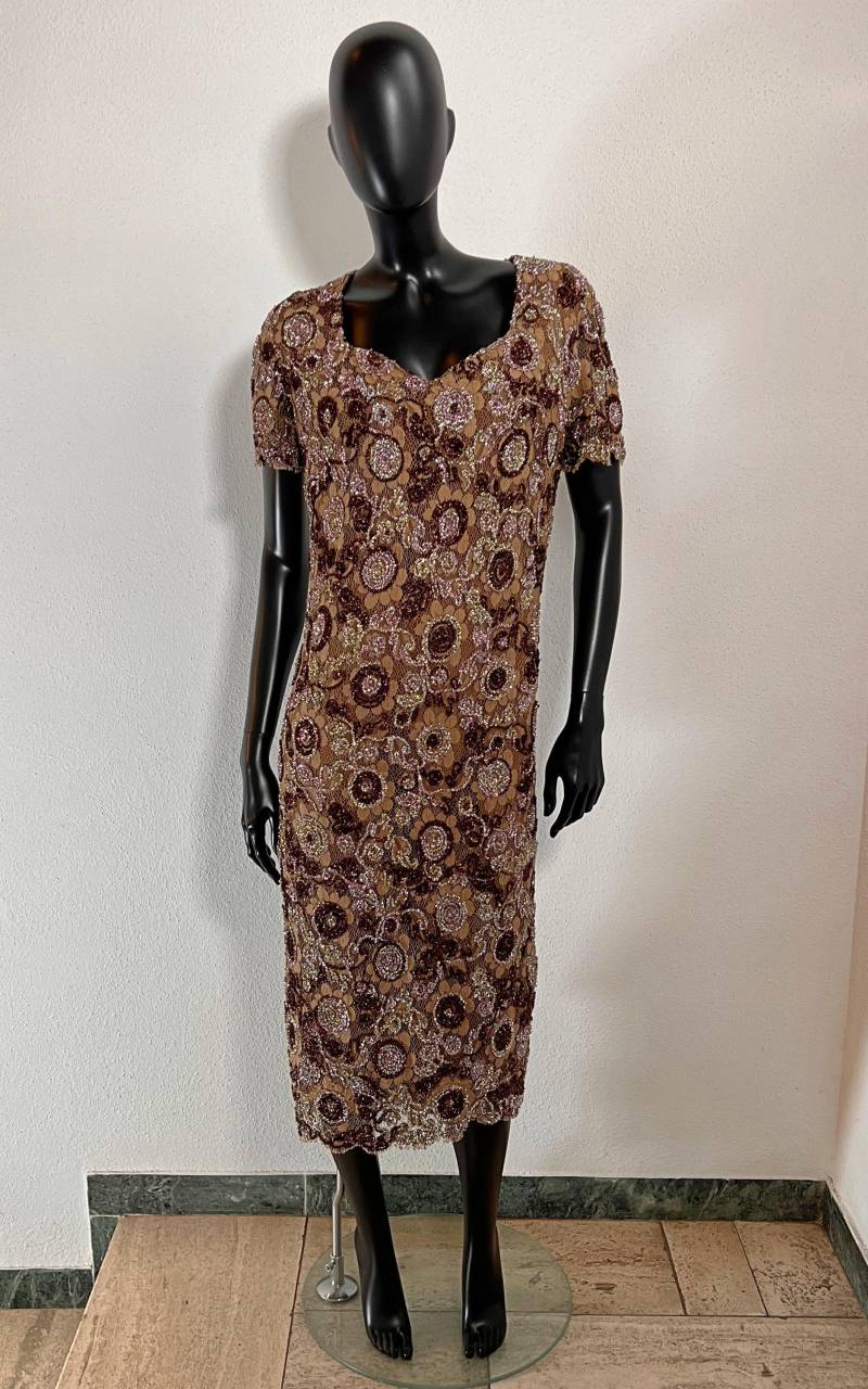 Vintage Lace & Glitter Dress von 1968VintageBerlin