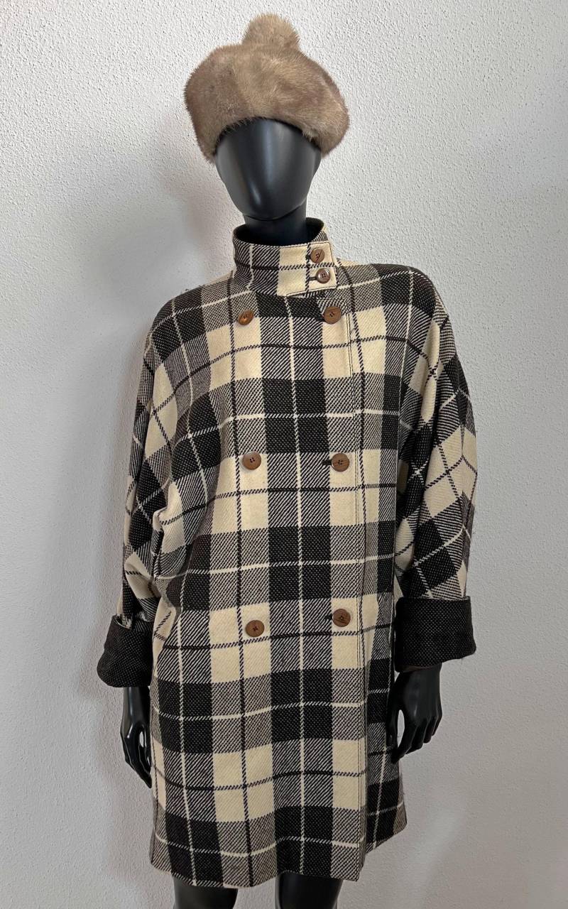 Vintage Louis Feraud Tartan Wool Coat von 1968VintageBerlin