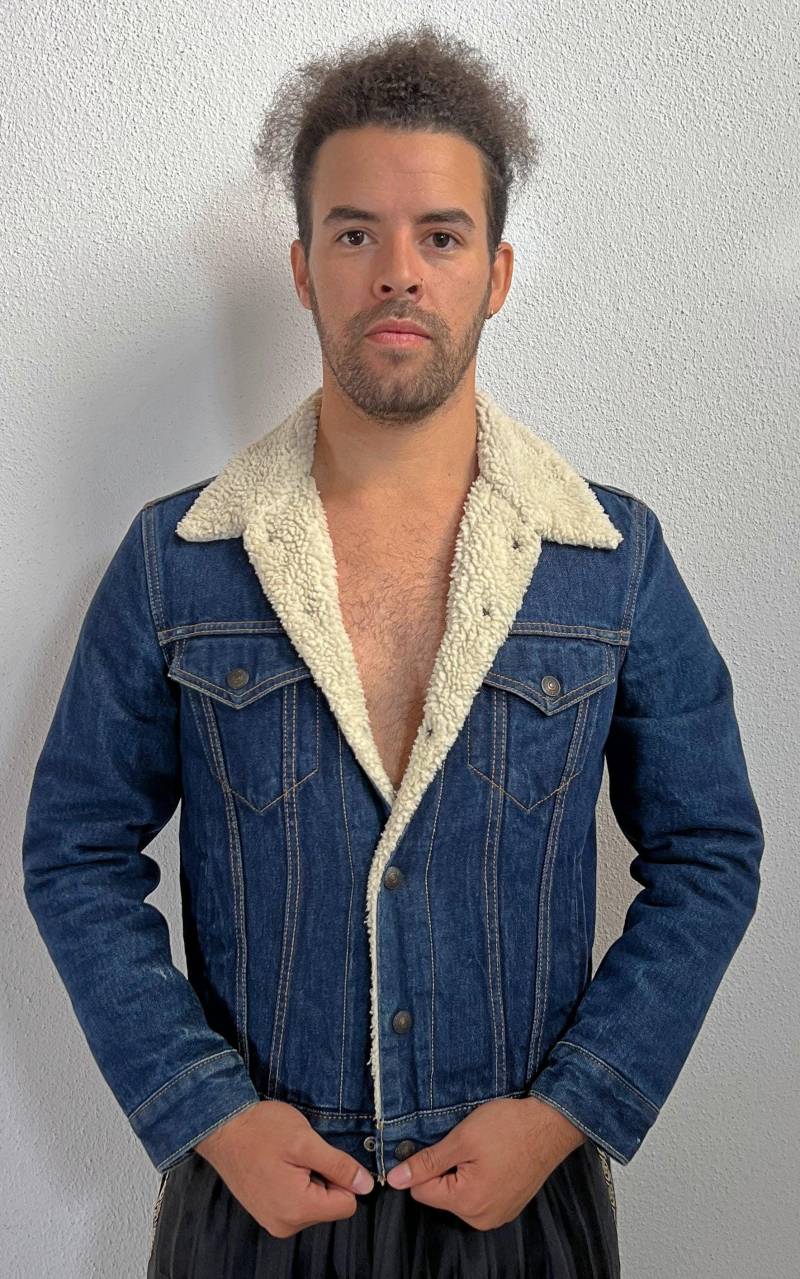 Vintage Mens Levis Sherpa Jacket von 1968VintageBerlin