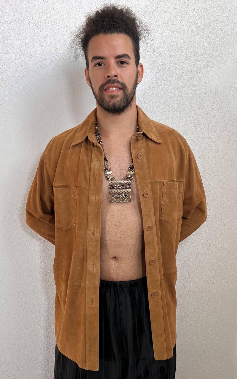 Vintage Mens Suede Leather Shirt von 1968VintageBerlin