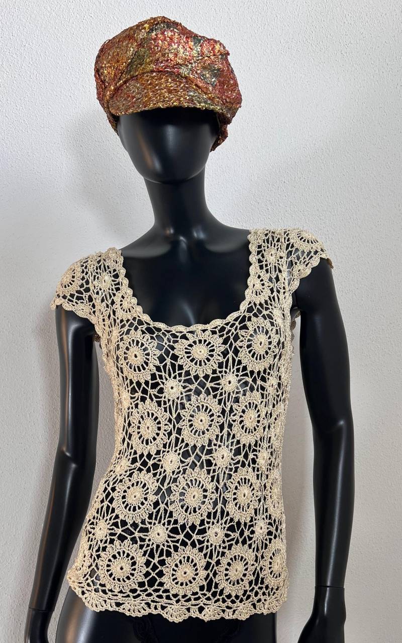 Vintage Sequins Crochet Top von 1968VintageBerlin
