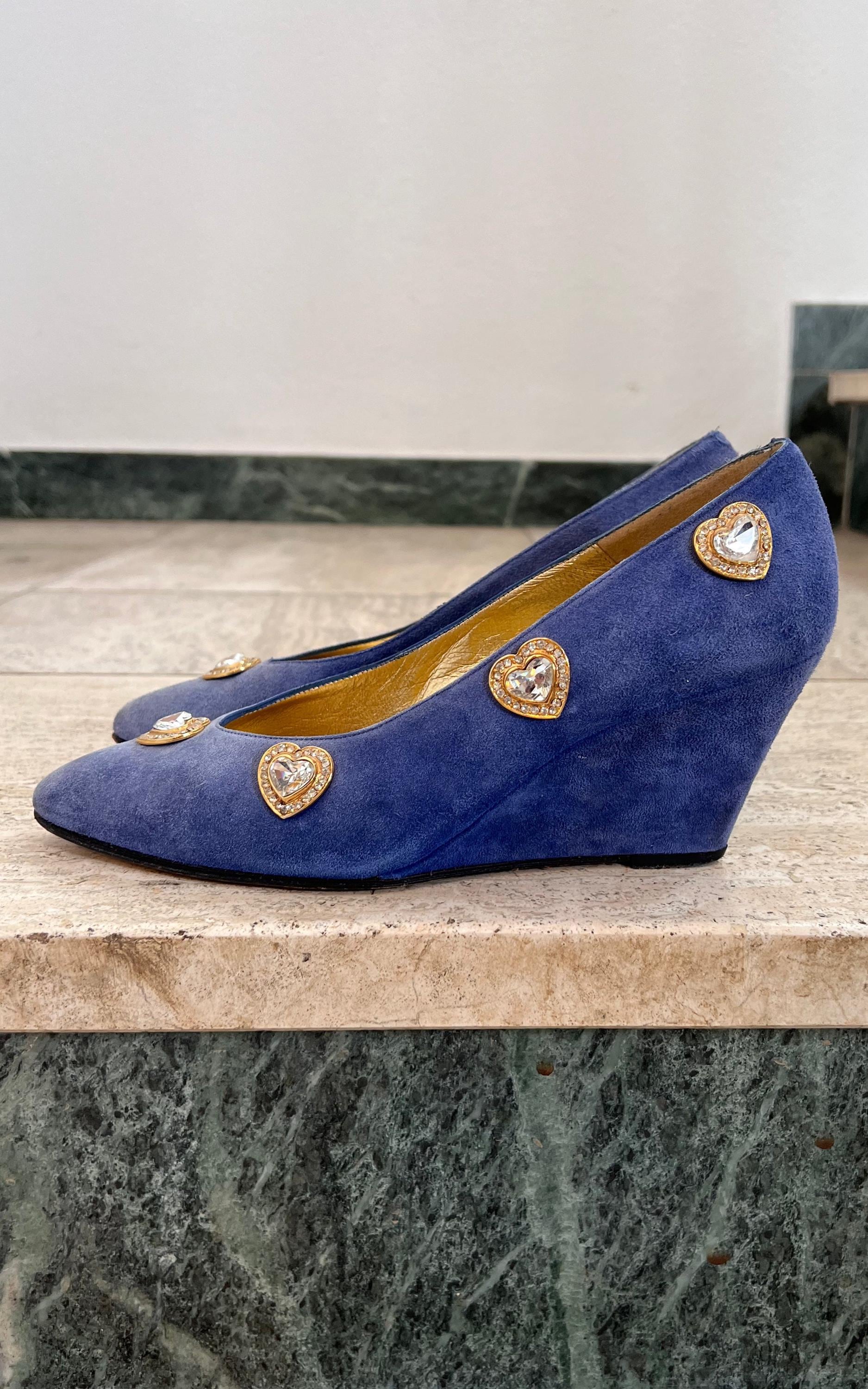 Vintage Suede Heart Wedges 39 Vintage Suede Heart Wedges 39 von 1968VintageBerlin