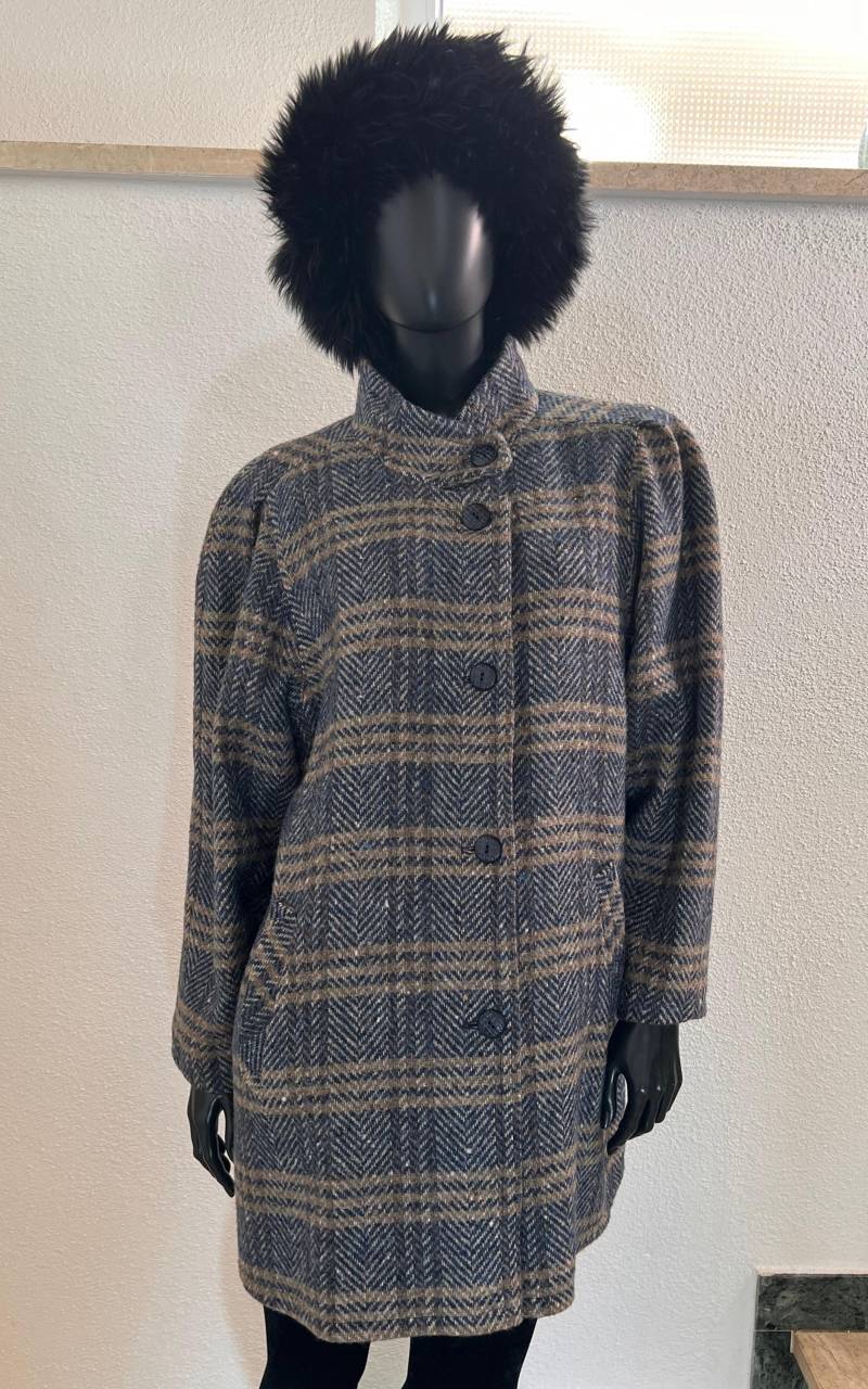 Vintage Tartan Wool Coat von 1968VintageBerlin
