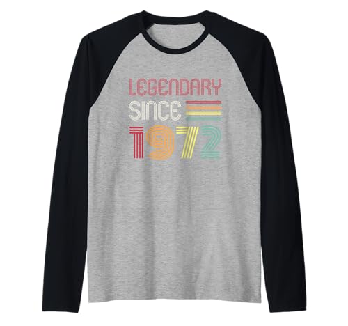 Herren Geburtstag Legendär seit 1972 Raglan von 1972 Birthday - Vintage 1972 Present