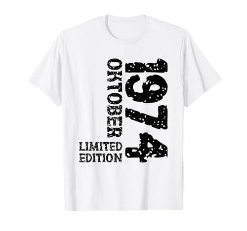 51. Geburtstag Frauen Männer Limited Edition Oktober 1974 T-Shirt 51. Geburtstag Frauen Männer Limited Edition Oktober 1974 T-Shirt von 1974 Geburtstag Damen Herren Geburtstagsgeschenk