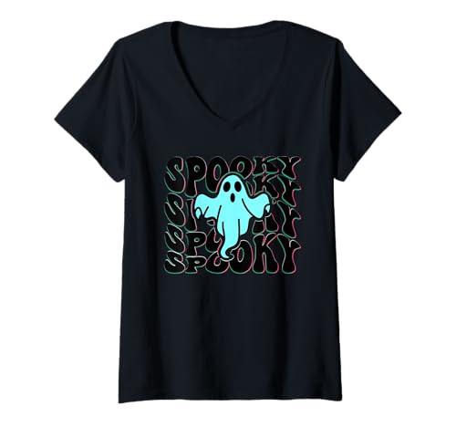 Damen Spooky – lustiges paranormales Geister-Design T-Shirt mit V-Ausschnitt Damen Spooky – lustiges paranormales Geister-Design T-Shirt mit V-Ausschnitt von 1975 Creative