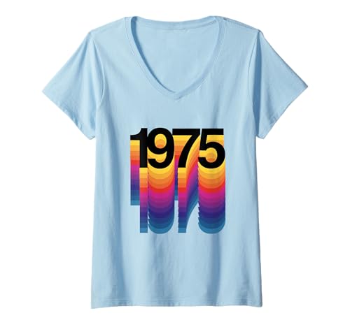 Damen 1975 Limitierte Auflage, Retro 1975, Jahrgang 1975 50. Geburtstag T-Shirt mit V-Ausschnitt Damen 1975 Limitierte Auflage, Retro 1975, Jahrgang 1975 50. Geburtstag T-Shirt mit V-Ausschnitt von 1975 Limited Edition Tee Gifts