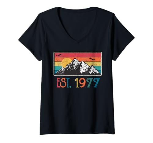 Damen Est. 1977 45 Years of Being Awesome 1977 Geburtstag T-Shirt mit V-Ausschnitt von 1977 Birthday Designs By Foxio