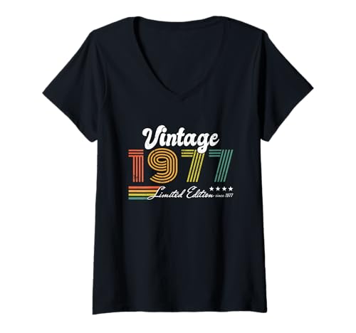 Damen Geburtstag Vintage 1977 Limited Edition - 1977 T-Shirt mit V-Ausschnitt Damen Geburtstag Vintage 1977 Limited Edition - 1977 T-Shirt mit V-Ausschnitt von 1977 Birthday - Vintage 1977 Present
