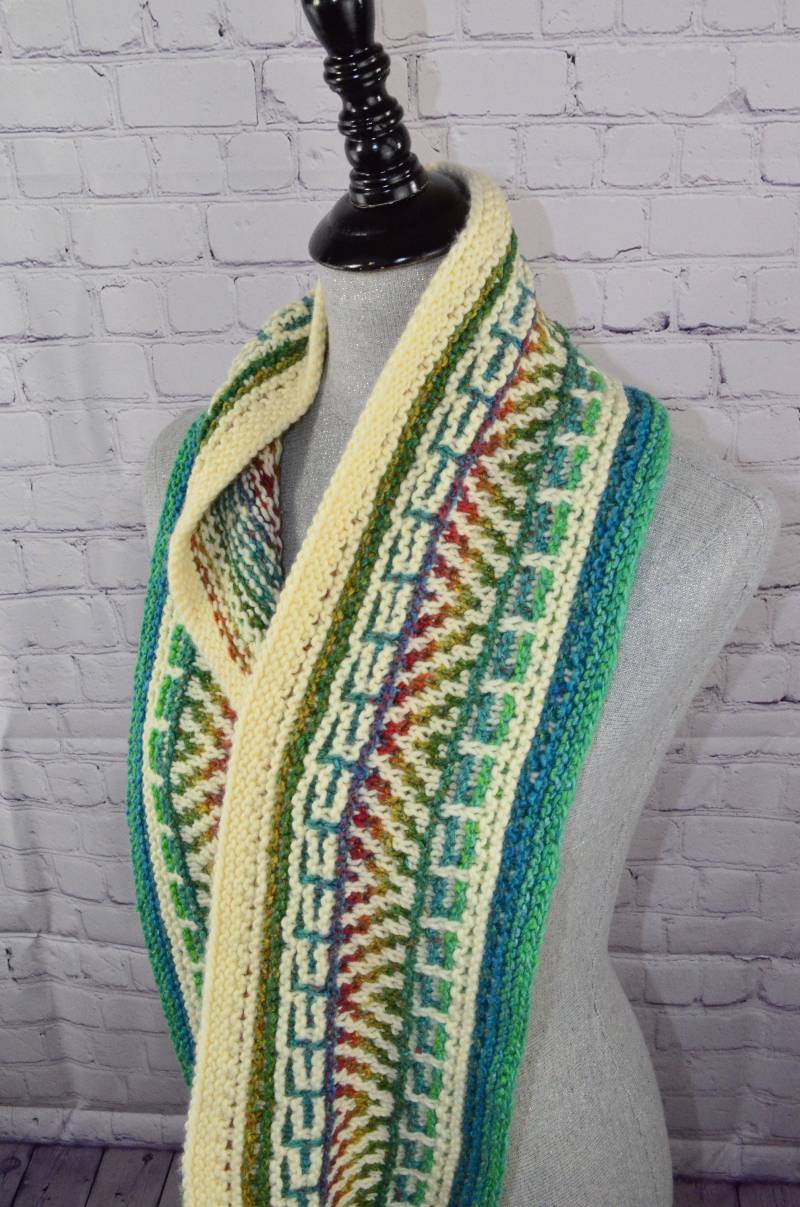 Lange Mosaik Infinity Schal von 1977Made