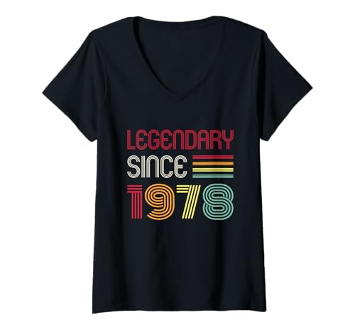 Damen Geburtstag Legendär seit 1978 T-Shirt mit V-Ausschnitt Damen Geburtstag Legendär seit 1978 T-Shirt mit V-Ausschnitt von 1978 Birthday - Vintage 1978 Present