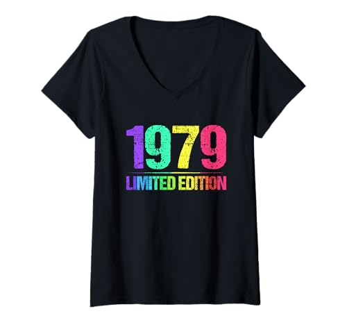 Damen 1979 Limited Edition Jahrgang 79er Retro Jahrgang T-Shirt mit V-Ausschnitt von 1979 Birthday - Vintage 1979 Present