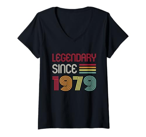 Damen Geburtstag Legendär seit 1979 T-Shirt mit V-Ausschnitt von 1979 Birthday - Vintage 1979 Present