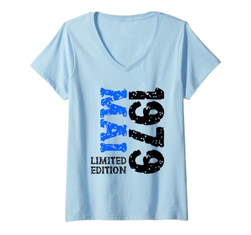 Damen 46. Geburtstag Deko Frauen Männer Limited Edition Mai 1979 T-Shirt mit V-Ausschnitt von 1979 Geburtstag Damen Herren Geburtstagsgeschenk