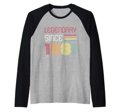 Herren Geburtstag Legendär seit 1981 Raglan Herren Geburtstag Legendär seit 1981 Raglan von 1981 Birthday - Vintage 1981 Present