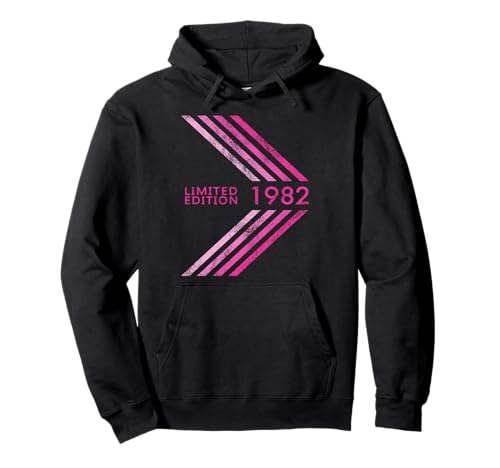 Geburtstag 1982 Limited Edition Damen Sportive Stripe Pullover Hoodie von 1982 Limited Edition Women's Birthday Accessories