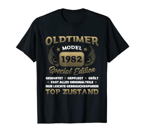 Oldtimer Jahrgang 1982 41. Geburtstag Herren lustiges retro T-Shirt von 1982 Vintage Geburtstag Jahrgang 82 Klassiker