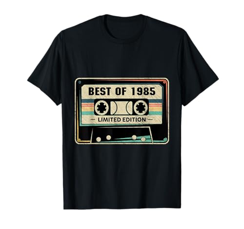 1985 Geburtstag Herren und Damen T-Shirt 1985 Geburtstag Herren und Damen T-Shirt von 1985 Cassette Happy Birthday