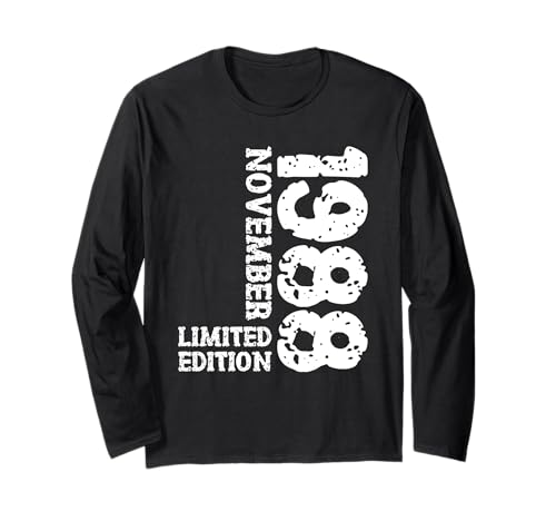 37. Geburtstag Frauen Männer Limited Edition November 1988 Langarmshirt von 1988 Geburtstag Damen Herren Geburtstagsgeschenk