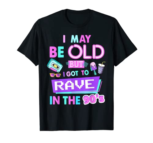 90er Jahre Design für Damen Rave Outfit & 90er Festival Kostüm T-Shirt 90er Jahre Design für Damen Rave Outfit & 90er Festival Kostüm T-Shirt von 1990s Idea For Festivals & 90s Fancy Dress Costume