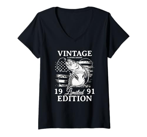 Damen Geburtstag Vintage 1991 Limited Edition - 1991 T-Shirt mit V-Ausschnitt Damen Geburtstag Vintage 1991 Limited Edition - 1991 T-Shirt mit V-Ausschnitt von 1991 Birthday - Vintage 1991 Present