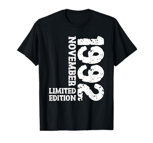 33. Geburtstag Frauen Männer Limited Edition November 1992 T-Shirt 33. Geburtstag Frauen Männer Limited Edition November 1992 T-Shirt von 1992 Geburtstag Damen Herren Geburtstagsgeschenk